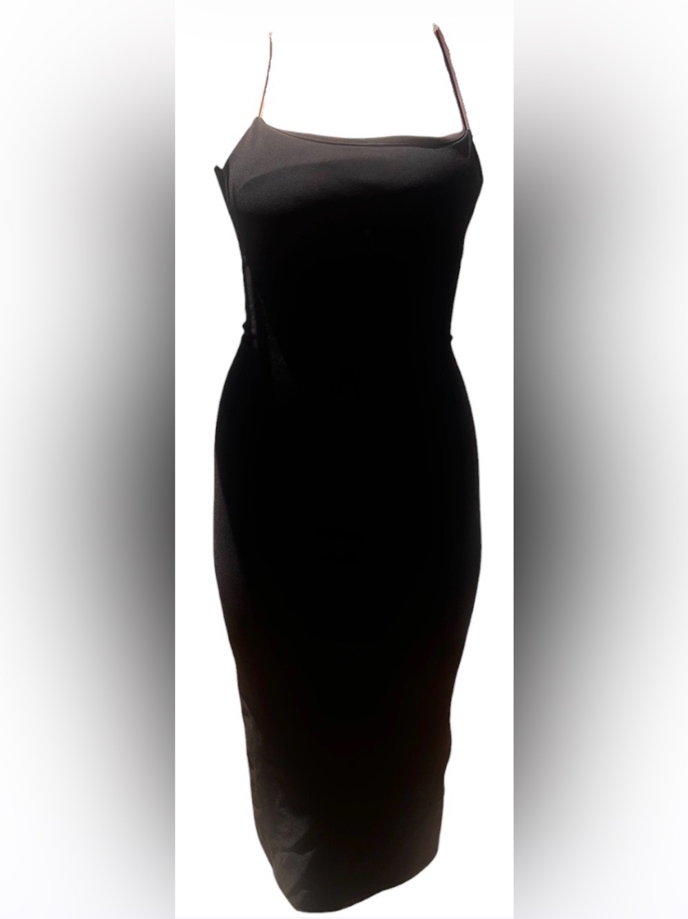 Zara Black Slim Slip Midi Dress